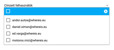 Címzett felhasználó kiválasztása