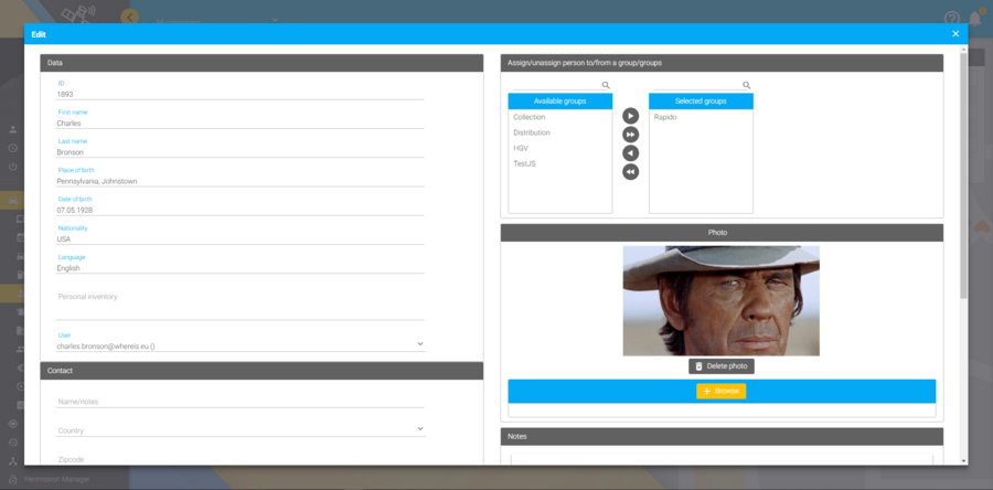 Modify person data