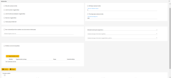 Haladó beállítások