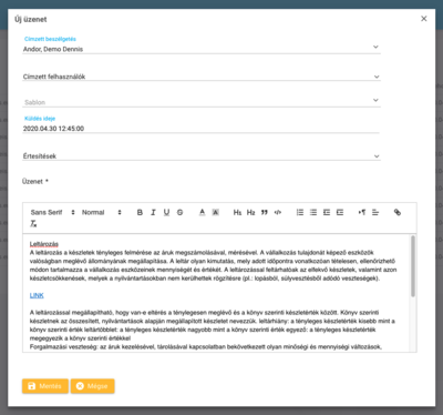 Üzenetküldés asztali alkalmazásból
