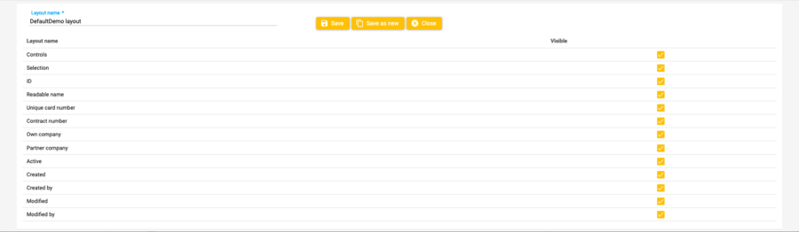 List layout