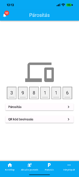 A beolvasott QR-kód a HolAzAutó mobilalkalmazásban