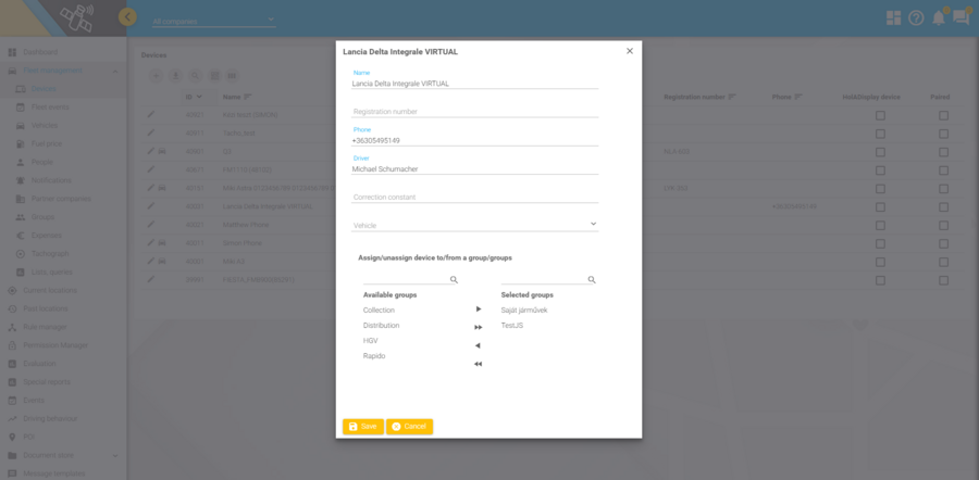 Device data edit Device data edit