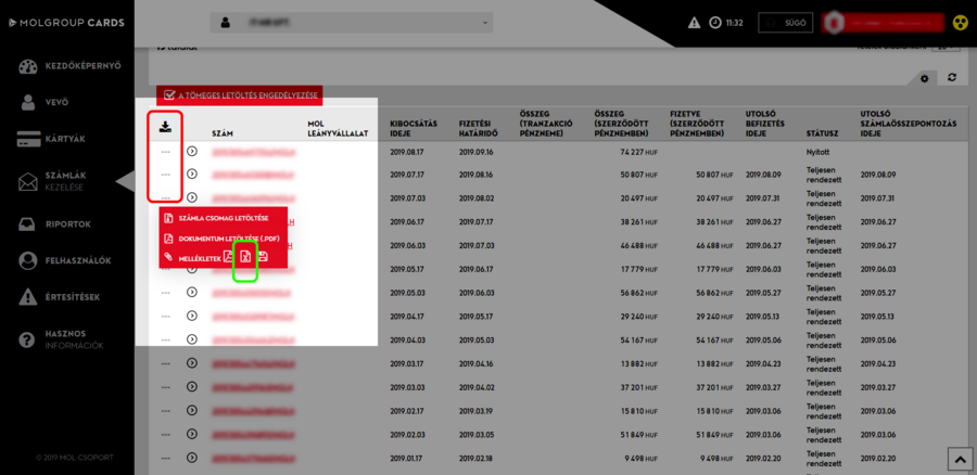 Letöltés excel formátumban