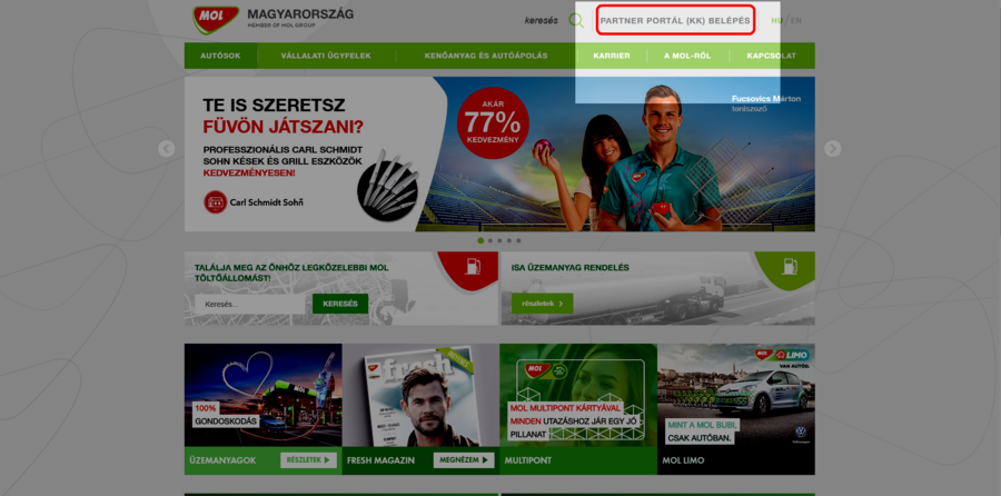 MOL weboldal