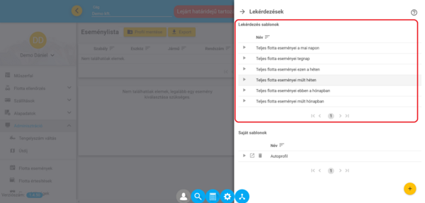 Lekérdezés sablonok