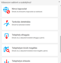 Szabálysablon kiválasztása