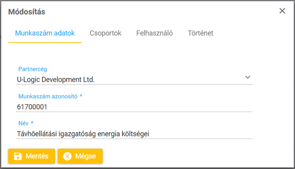 Munkaszám módosító felület