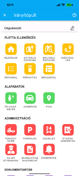 A párosítás gomb a HolAzAutó mobilalkalmazásban