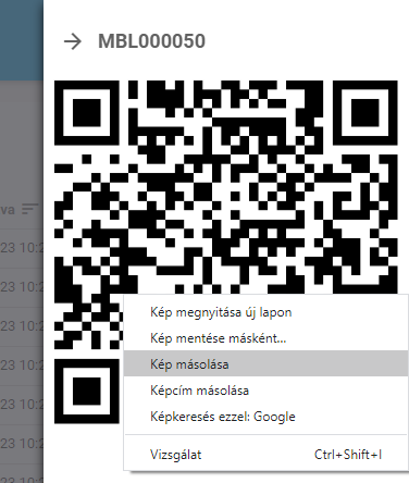 QR kód megjelenítése QR kód megjelenítése
