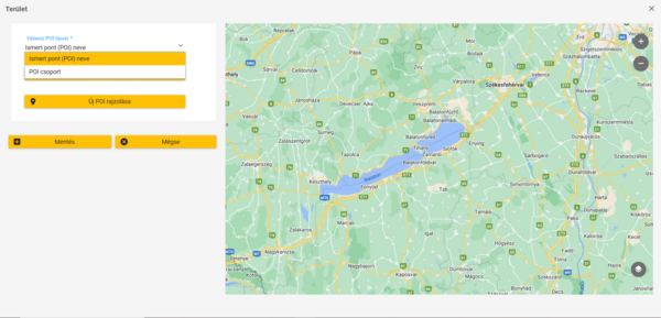 POI kiválasztása